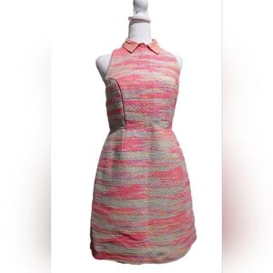 Calla Paris Sz 38 Women's Pink Keyhole Back Sleeveless Minidress Empire Waist